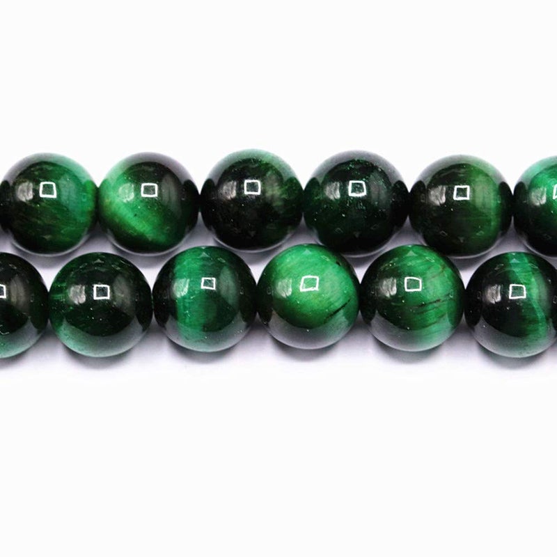 PLTbeads Natural Gemstone Loose Beads Smooth Round Approxi 15 inch DIY Bracelet Necklace for Jewelry Making (8mm, Green Tiger Eye) - Image 5